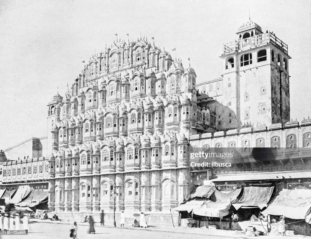 Menschen und Sehenswürdigkeiten Indiens im Jahr 1895: Hawa Mahal, Jeypore