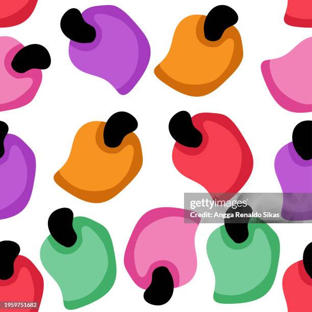 cashew fruit seamless pattern - cashew stock illustrations