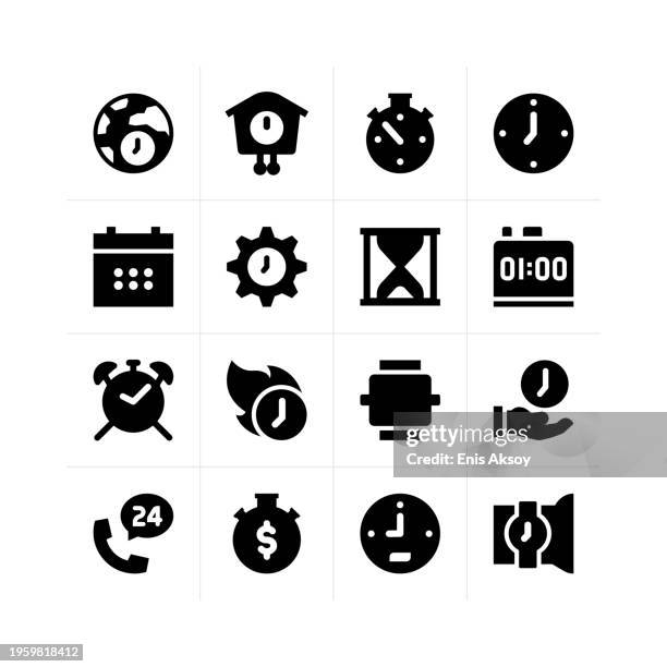 stockillustraties, clipart, cartoons en iconen met time icons - klokkentoren met wijzerplaat