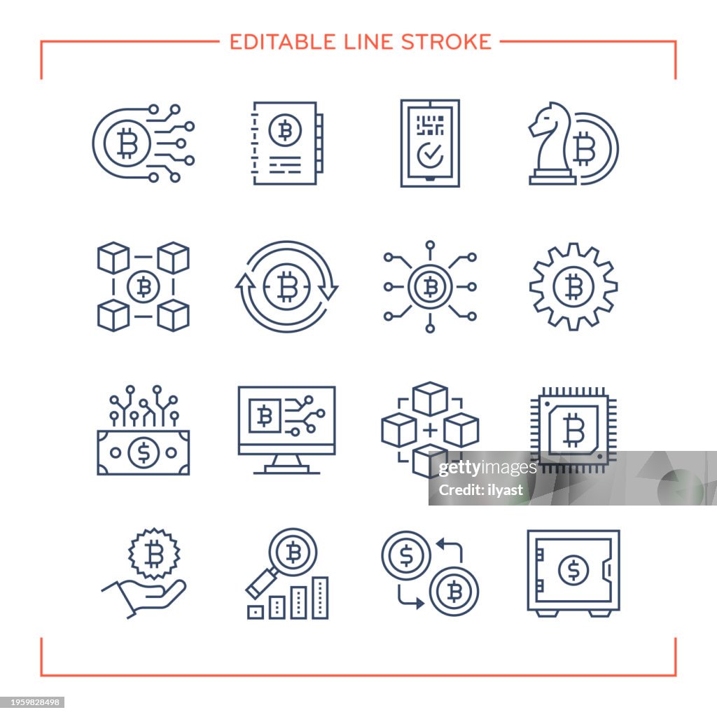 Editable Line Icons for Bitcoin