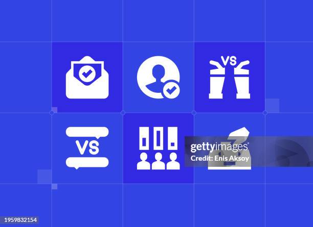 elections icons - electronic voting stock illustrations