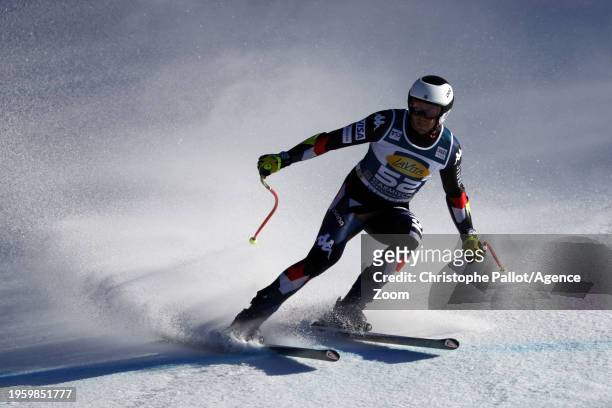 Jack Smith of Team United States A general view during the Audi FIS Alpine Ski World Cup Men's Super G on January 28, 2024 in Garmisch Partenkirchen,...