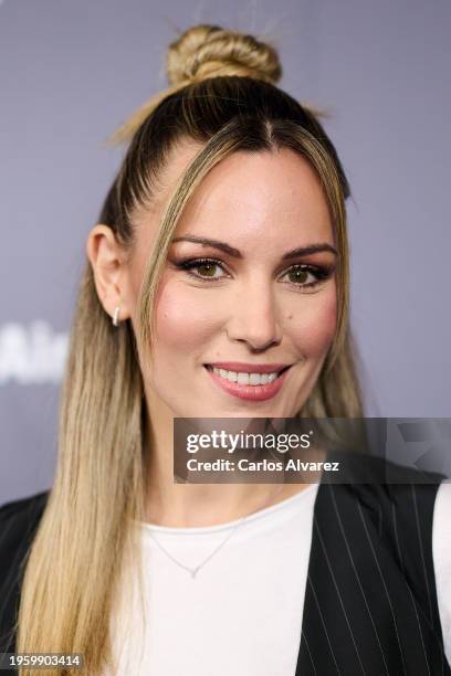 Singer Edurne attends the 'Dial Tenerife' awards presentation at the Cadena Dial radio studio on January 25, 2024 in Madrid, Spain.