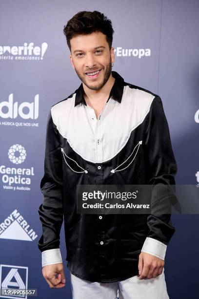 Singer Blas Cantó attends the 'Dial Tenerife' awards presentation at the Cadena Dial radio studio on January 25, 2024 in Madrid, Spain.