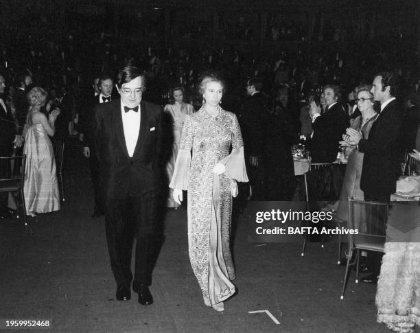 Aubrey Singer with HRH the Princess Anne , at The Society of Film & Television Arts Awards, Wednesday 28 February 1973, Royal Albert Hall, London,...