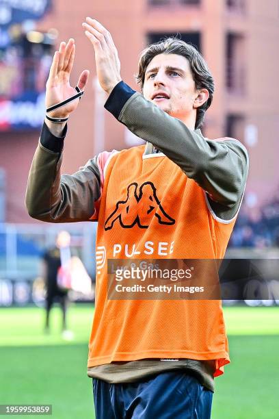Giorgio Cittadini of Genoa greets the crowd after the Serie A TIM match between Genoa CFC and US Lecce - Serie A TIM at Stadio Luigi Ferraris on...