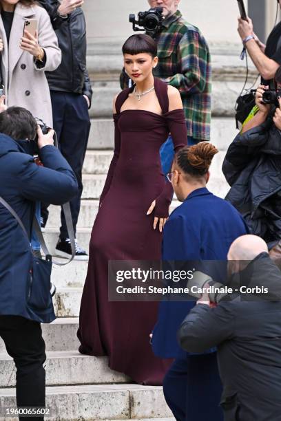 Zendaya attends the Fendi Haute Couture Spring/Summer 2024 show as part of Paris Fashion Week on January 25, 2024 in Paris, France.