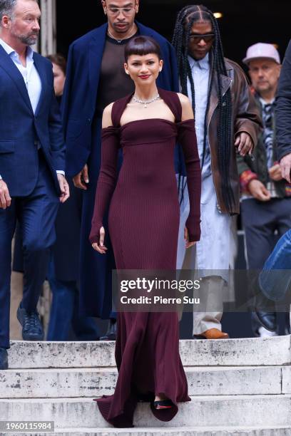 Zendaya attends the Fendi Haute Couture Spring/Summer 2024 show as part of Paris Fashion Week on January 25, 2024 in Paris, France.