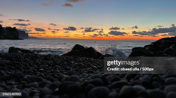 scenic view of sea against sky during sunset,vico equense,campania,italy - vico equense stock pictures, royalty-free photos & images