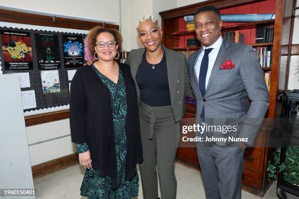 Dr Angelique Anderson Nunez, Tiffany Haddish, and Jon-Marc Sandifer attend the Bizio Night Of Innovation With Tiffany Haddish, Allan Houston & Dr...