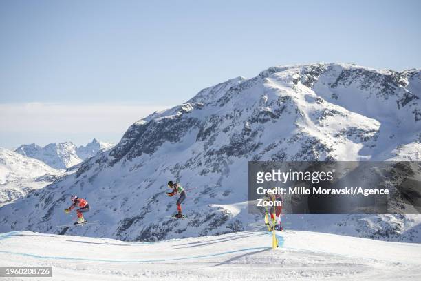 Marielle Thompson of Team Canada takes 1st place, Hannah Schmidt of Team Canada takes 3rd place during the FIS Ski Cross World Cup Men's and Women's...
