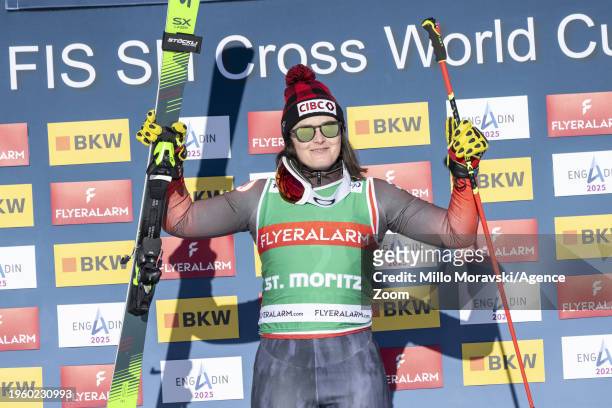 Marielle Thompson of Team Canada takes 1st place during the FIS Ski Cross World Cup Men's and Women's Ski Cross on January 28, 2024 in St Moritz,...