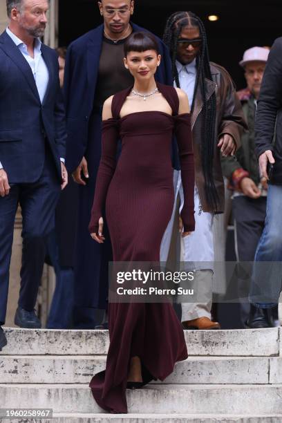 Zendaya attends the Fendi Haute Couture Spring/Summer 2024 show as part of Paris Fashion Week on January 25, 2024 in Paris, France.