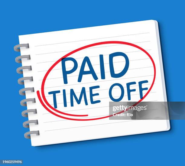 paid time off notebook circled - index card stock illustrations