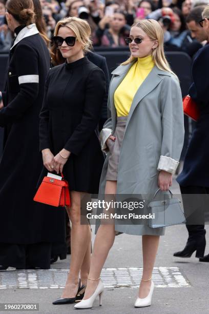 Reese Witherspoon and Ava Phillippe attend the Fendi Haute Couture Spring/Summer 2024 show as part of Paris Fashion Week on January 25, 2024 in...