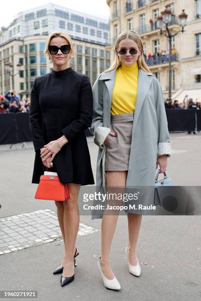 Ava Philippe and Reese Witherspoon attend the Fendi Haute Couture Spring/Summer 2024 show as part of Paris Fashion Week on January 25, 2024 in Paris,...