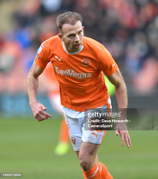 Blackpool's Jordan Rhodes during the Sky Bet League One match between Blackpool and Charlton Athletic at Bloomfield Road on January 27, 2024 in...