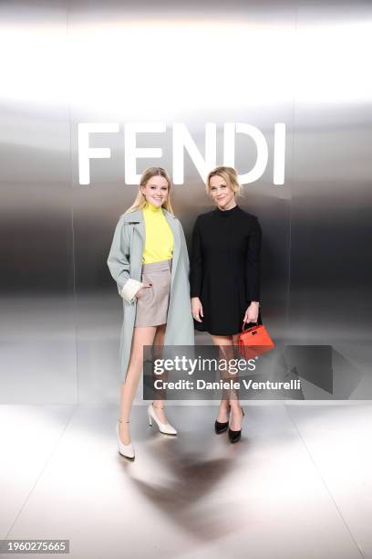 Ava Phillippe and Reese Witherspoon attend the Fendi Haute Couture Spring/Summer 2024 show as part of Paris Fashion Week on January 25, 2024 in...
