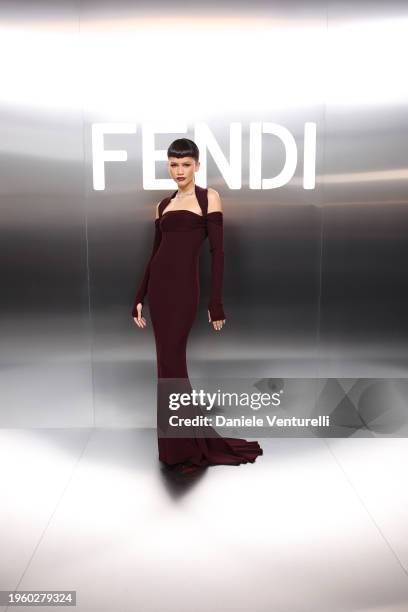 Zendaya attends the Fendi Haute Couture Spring/Summer 2024 show as part of Paris Fashion Week on January 25, 2024 in Paris, France.