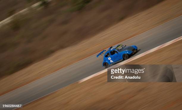 Rally car competes during the Circuit de Dakar Baobabs 2024 at the village of Sindia, about 60 kilometers away from Dakar, Senegal on January 28,...