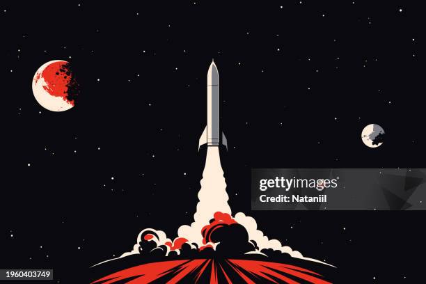 illustrazioni stock, clip art, cartoni animati e icone di tendenza di poster spaziale - spazio cosmico