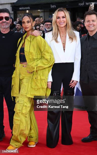Alesha Dixon and Amanda Holden attend the Britain's Got Talent 2024 photocall on January 25, 2024 in London, England.