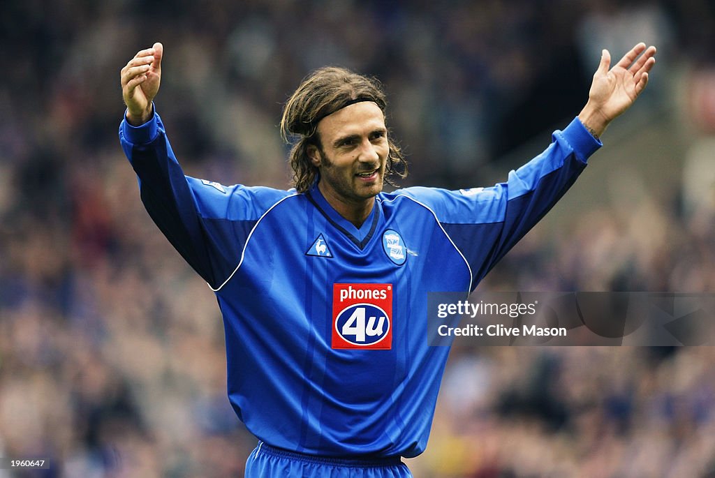 Christophe Dugarry of Birmingham City celebrates scoring the opening goal