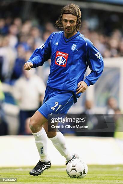 Christophe Dugarry of Birmingham City runs with the ball during the FA Barclaycard Premiership match between Birmingham City and Middlesbrough held...