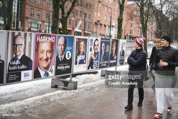 Citizens arrive to vote in the presidential election in Helsinki, Finland on January 28, 2024. If no candidate receives more than 50% of the vote, a...