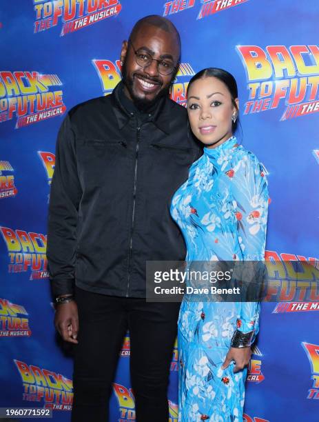 Ben Ofoedu and Precious Muir attend the gala night performance of "Back To The Future: The Musical" at The Adelphi Theatre on January 25, 2024 in...