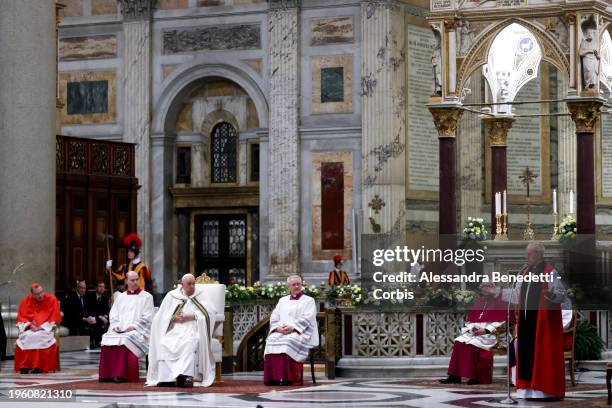 Archbishop of Canterbury Justin Welby speaks during the celebration of the second vespers on the occasion of the solemnity of the conversion of St....