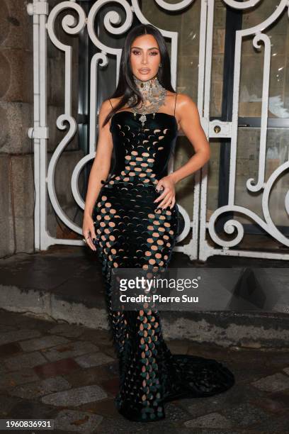 Kim Kardashian attends the Maison Margiela Haute Couture Spring/Summer 2024 show as part of Paris Fashion Week on January 25, 2024 in Paris, France.