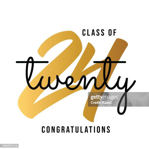 ilustrações, clipart, desenhos animados e ícones de class of 2024 lettering. congratulations to graduates typography poster. vector template for greeting card, sticker, banner, label, t-shirt, etc. stock illustration - celebration event