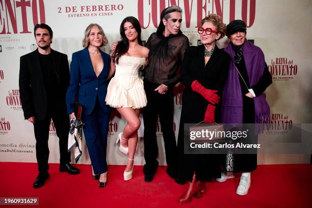 Javier Hernández, Antonia San Juan, Aida Domenèch aka Dulceida, Mario Vaquerizo, Isabel Ordaz and María Alfonsa Rosso attend the "La Reina Del...