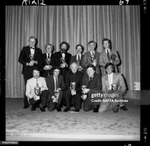 Back row from left to right; Dennis Muren, Mike McAlister, Lorne Peterson, Chris Menges, Jim Clark, Peter Frampton ..Front row from left to right:...