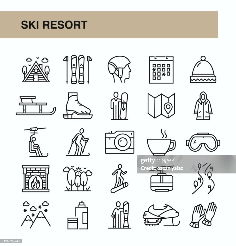 Ski Resort Thin Line Icons.Ski Resort fun and active fun icons. illustration
Ski, Icon, Ski Resort, Mountain