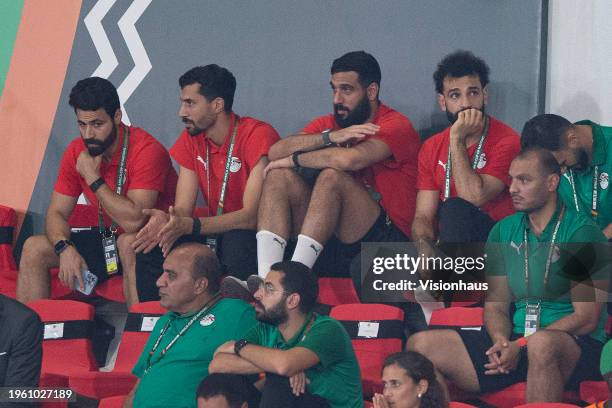 Of Egypt reacts during the TotalEnergies CAF Africa Cup of Nations group stage match between Cape Verde and Egypt at Stade Felix Houphouet Boigny on...