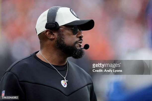 Mike Tomlin the head coach of the Pittsburgh Steelers during the game against the Cincinnati Bengals at Paycor Stadium on November 26, 2023 in...