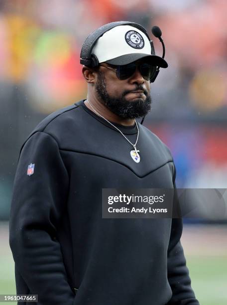 Mike Tomlin the head coach of the Pittsburgh Steelers during the game against the Cincinnati Bengals at Paycor Stadium on November 26, 2023 in...