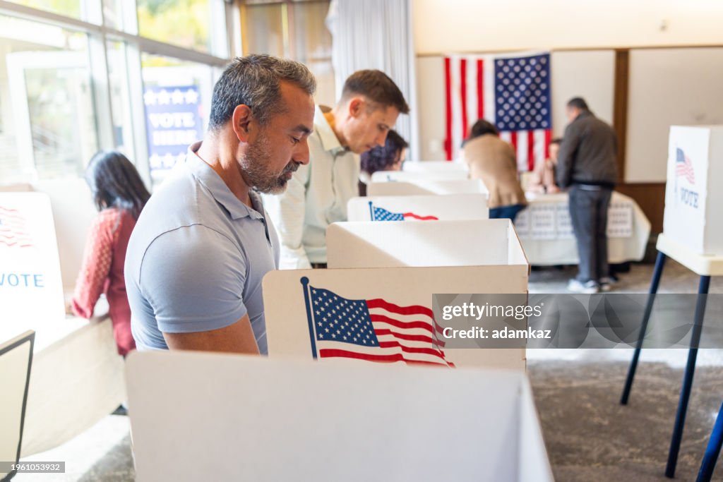 Americans voting in an election
