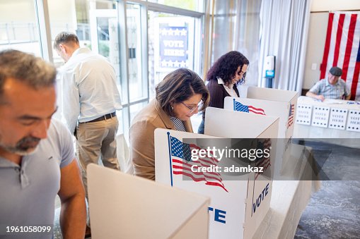 Americans voting in an election Americans voting in an election
