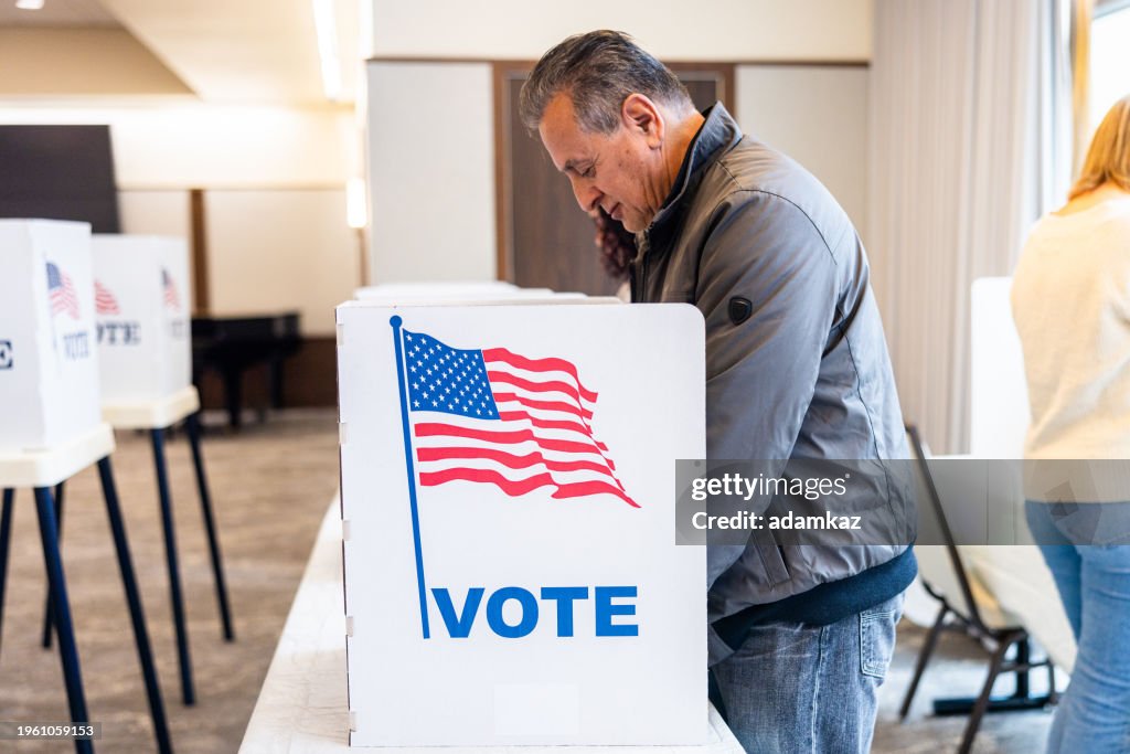 Americans voting in an election