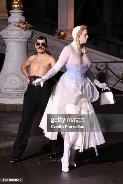 Gwendoline Christie walks the runway during the Maison Margiela Haute Couture Spring/Summer 2024 show as part of Paris Fashion Week on January 25,...