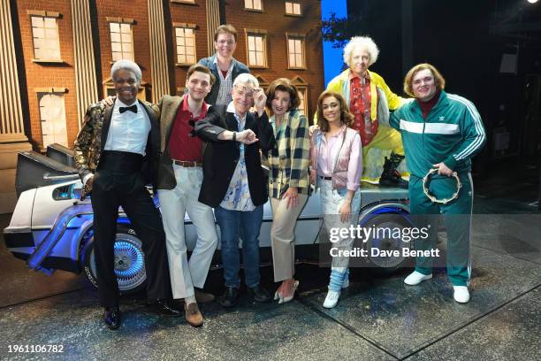 Jay Perry, Oliver Nicholas, Ben Joyce, Bob Gale, Sarah Goggin, Sophie Naglik, Cory English and Jordan Pearson pose backstage at the gala night...