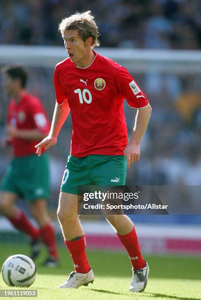 October 8: Alexander Hleb of Belarus on the ball during the World Cup Qualifier match between Scotland and Belarus at Hampden Park on October 8, 2005...