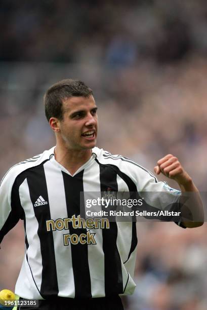 October 23: Steven Taylor of Newcastle United celebrates during the Premier League match between Newcastle United and Sunderland at St James' Park on...