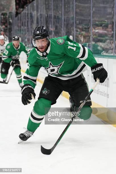 Craig Smith of the Dallas Stars skates against the Los Angeles Kings at the American Airlines Center on January 16, 2024 in Dallas, Texas.