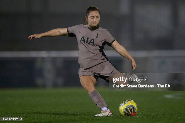 Kit Graham of Tottenham Hotspur takes a free kic during the FA Women's Continental Tyres League Cup match between Southampton F.C. And Tottenham...