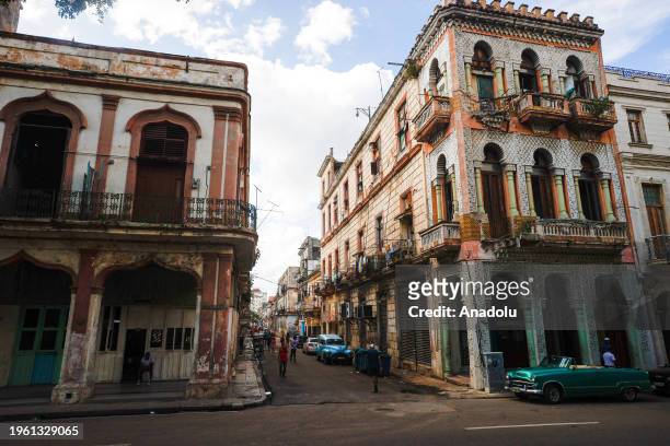 View of buildings and streets in Havana, the capital of Cuba on January 21, 2024. Havana, the capital of Cuba, boasts a rich history with a...