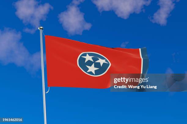 flag of the us state of tennessee ,3d rendered - flag of tennessee stock pictures, royalty-free photos & images